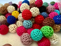 16mm crocheted yarn bead