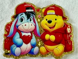 Acrylic flatbacks: Pooh and friends