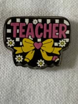 Acrylic focal beads: Teacher, school