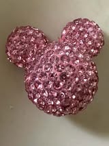 24mm glass rhinestone mouse head beads