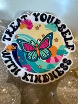 Acrylic flatback: happy, peace, hippie
