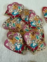 Enamel paint and metal pendant charms