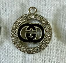 Gem cut glass rhinestone metal and solid pendant charms