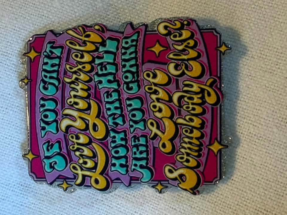 Acrylic flatback: happy, peace, hippie, inspirational