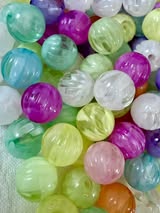 14mm pumpkin uv coated pastel beads.