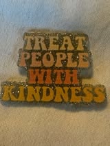 Acrylic flatback: happy, peace, hippie, inspirational