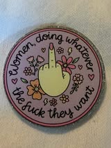 Acrylic flatback: happy, peace, hippie, inspirational