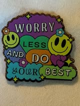Acrylic flatback: happy, peace, hippie, inspirational