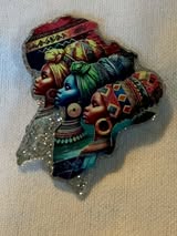 Acrylic flatback: happy, peace, hippie, inspirational