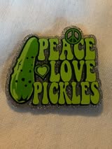 Acrylic flatback: happy, peace, hippie, inspirational