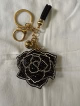 Rhinestone keychains with hardware and tassel