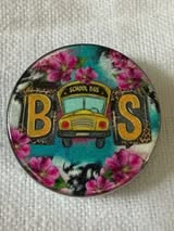 Acrylic focal beads: Teacher, school
