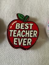 Acrylic focal beads: Teacher, school
