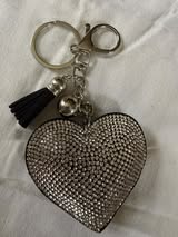 Rhinestone keychains with hardware and tassel