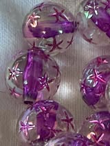 16mm UV Coated Etched Star Beads with Gold Accents | Fluffy Stuff VT