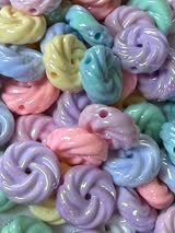 18mm mixed color swirl knot bead