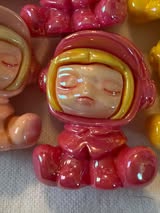 3D SP Flower Girl Focal Beads – Velvet & Glossy Craft Beads for Pens & Keychains