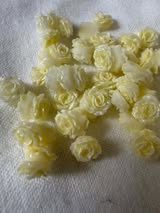 Soft Realistic Rose Nail Charms with Gold Embellishment | Fluffy Stuff VT