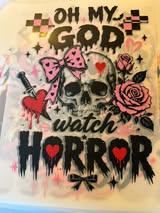 DTF heat press prints: Horror, fall (some xmas)