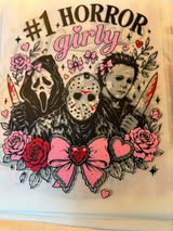 DTF heat press prints: Horror, fall (some xmas)