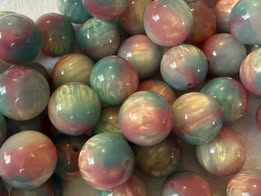 16mm resin cat’s eye tri-color marbled bead