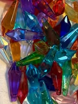 34mm glass colored prisms with hole