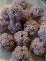 Fancy 20mm 3D flower and rhinestone beads