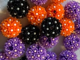 Fancy 20mm 3D flower and rhinestone beads