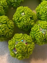 Fancy 20mm 3D flower and rhinestone beads