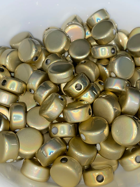 16mm metallic gold color with flat front and back bead