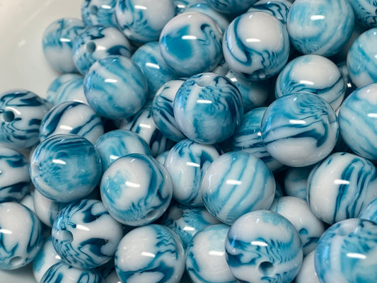 16mm coastal waves marbled bead
