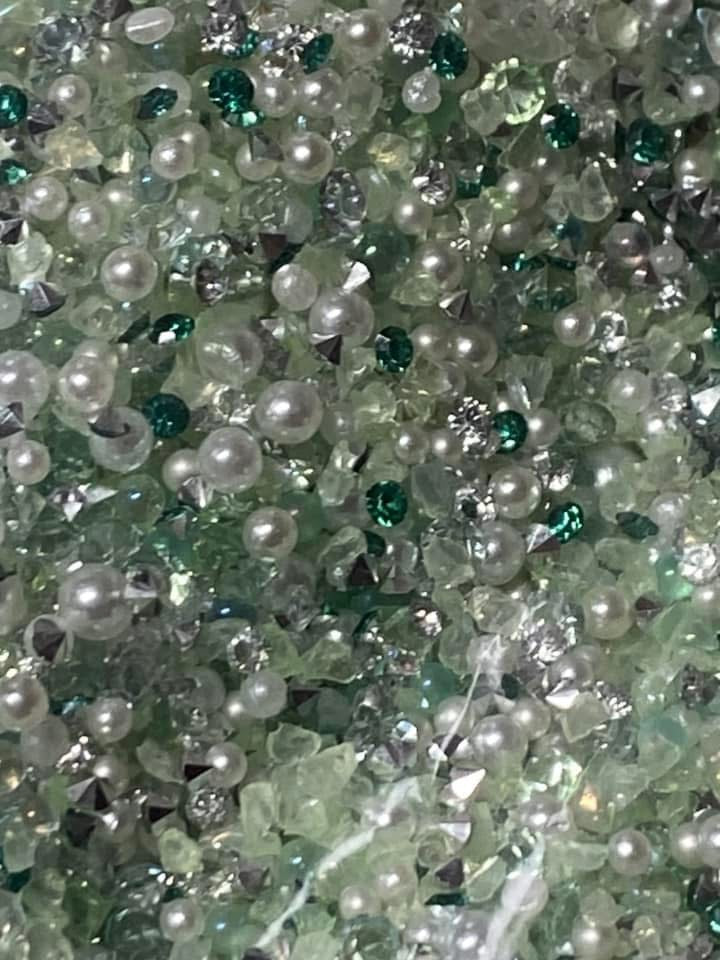 Acrylic sugar crystals for decorating your own pens,fancy beads, journal pages. Hair bands and so much more. Try using it on a bookmark!