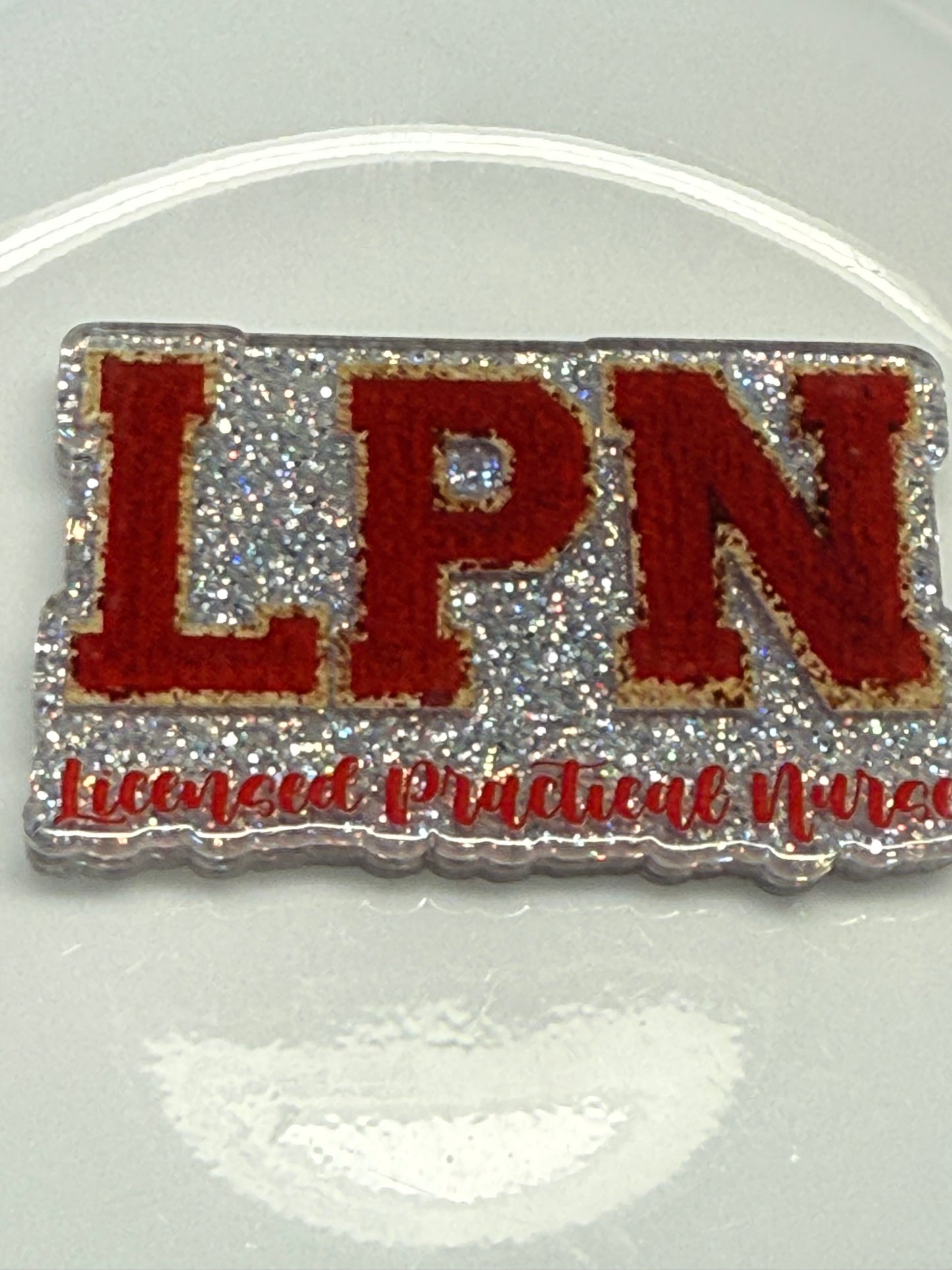 badge reel glitter acrylics new 12/22/25, 12/27/25, 1/2/26