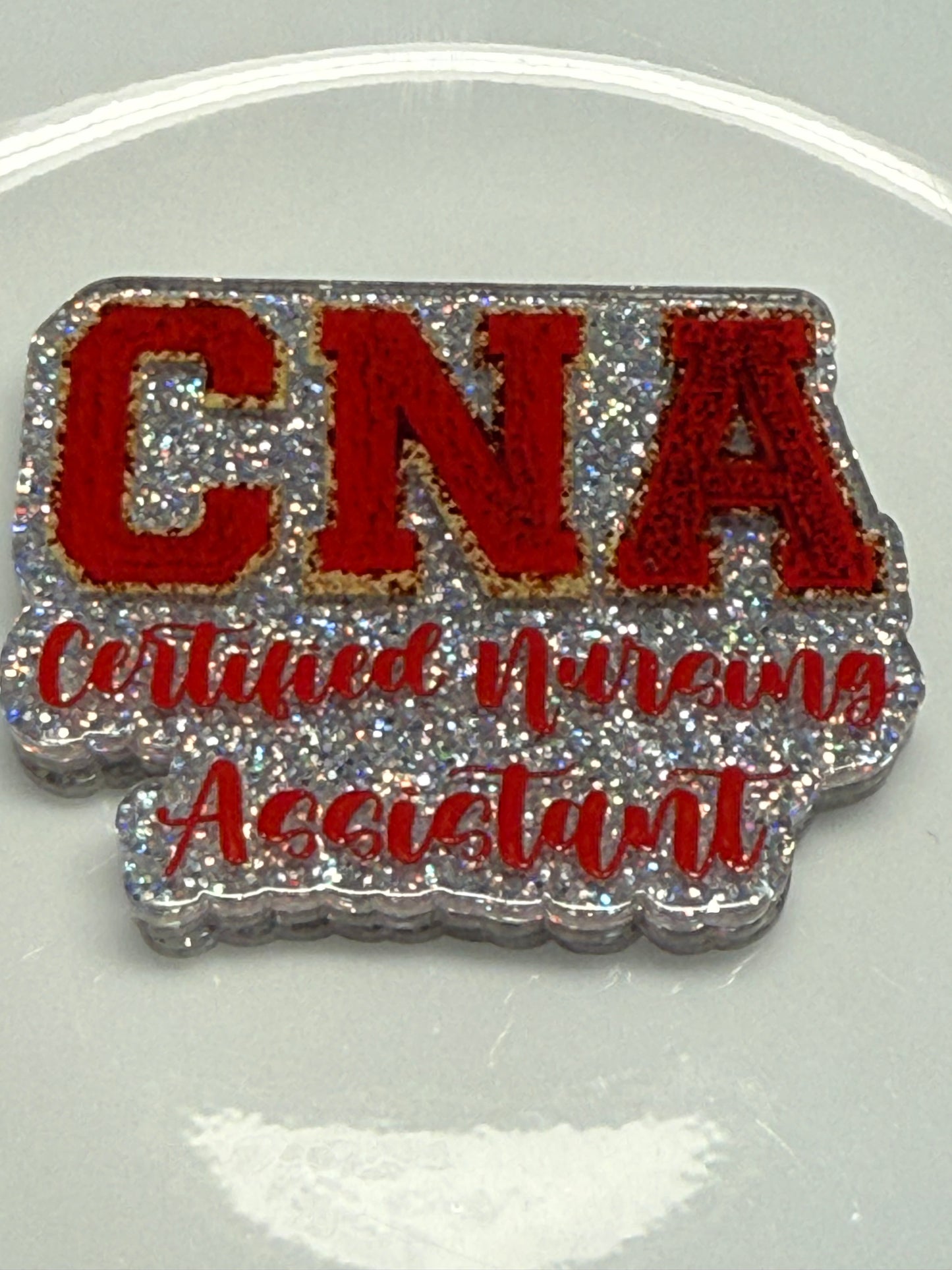 badge reel glitter acrylics new 12/22/25, 12/27/25, 1/2/26