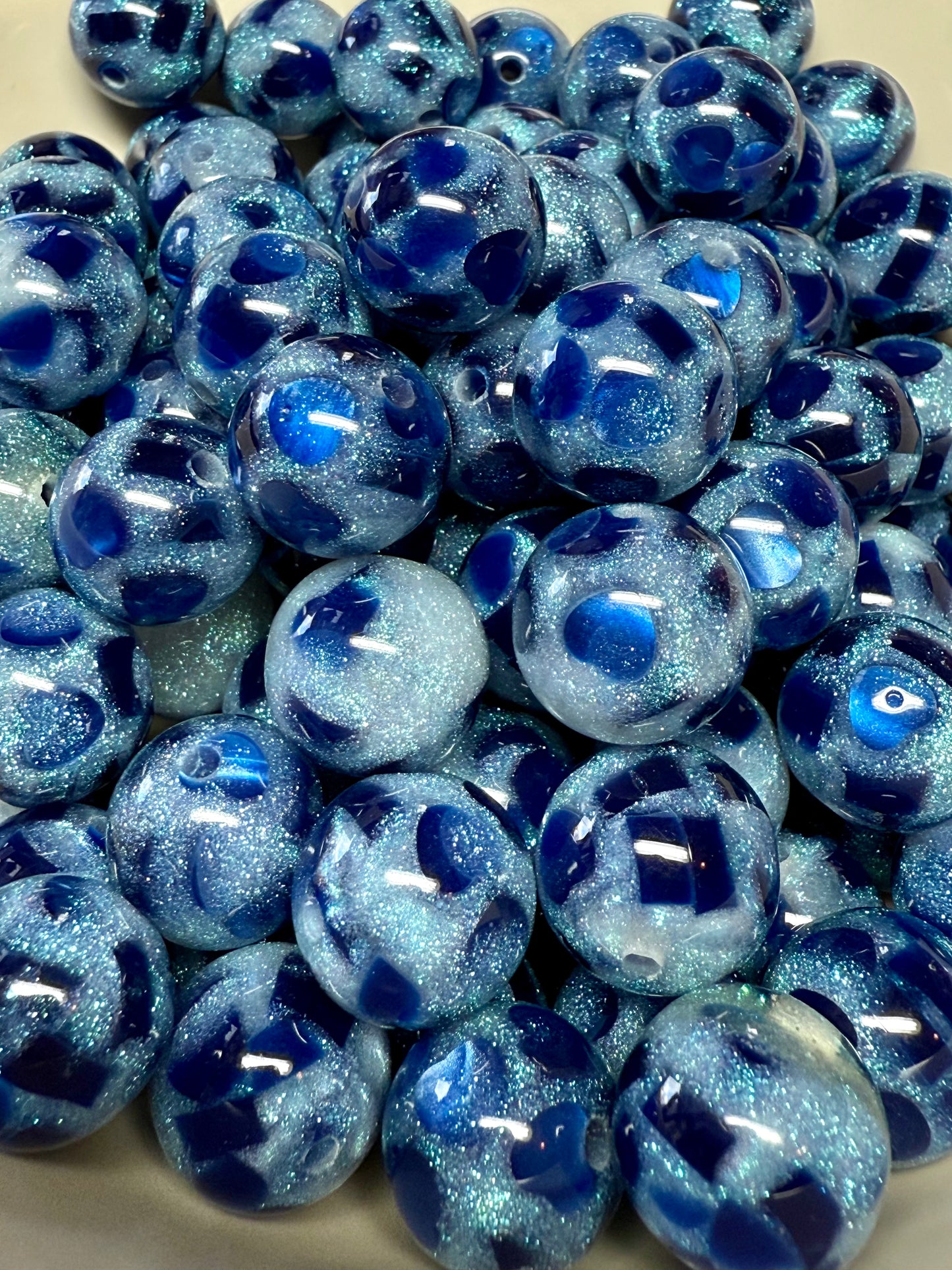 16mm galaxy beads with shining cats eye chips