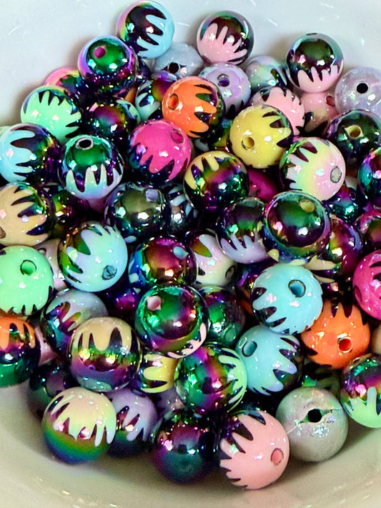 16mm dual color drip beads