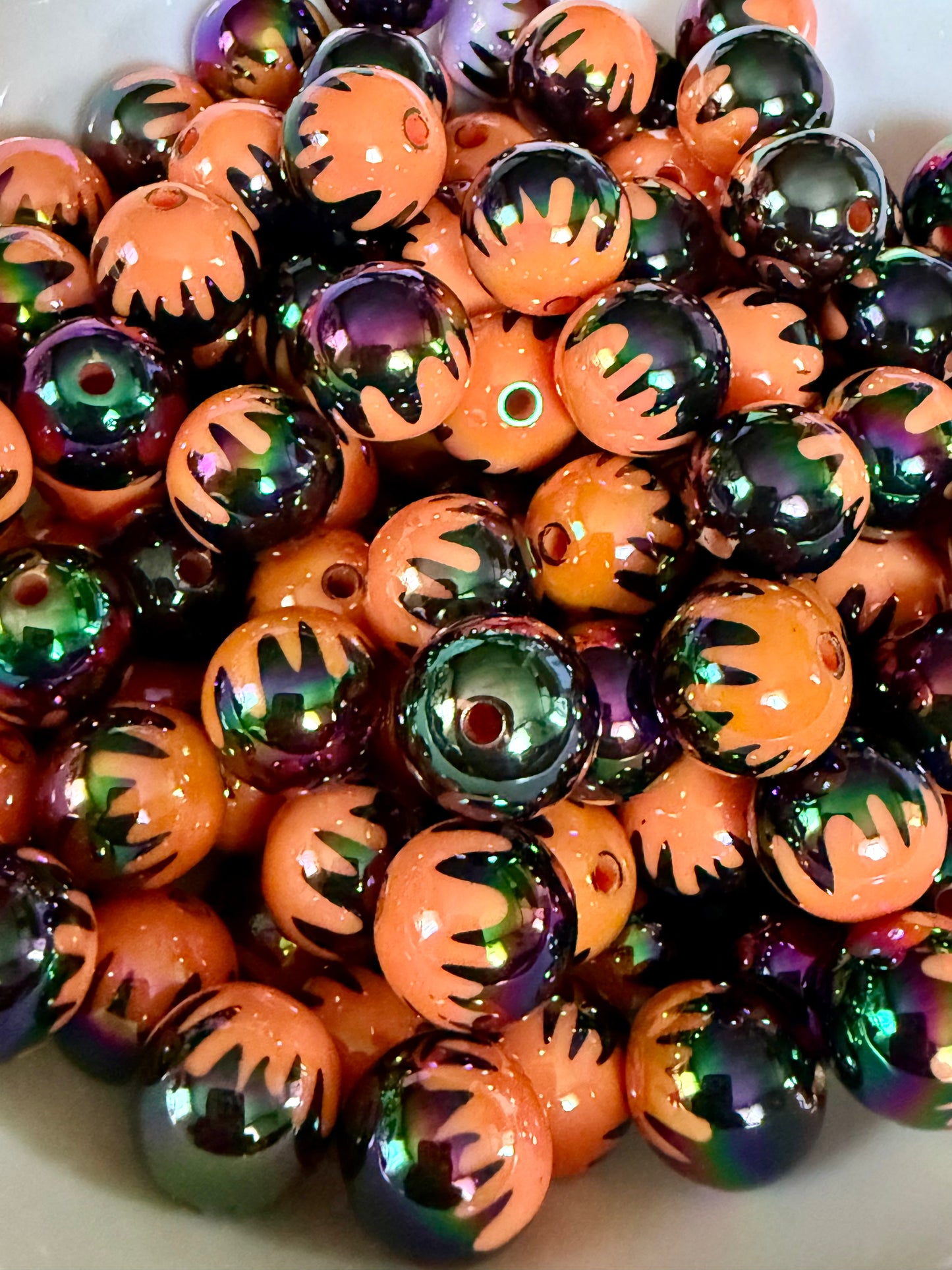 16mm dual color drip beads