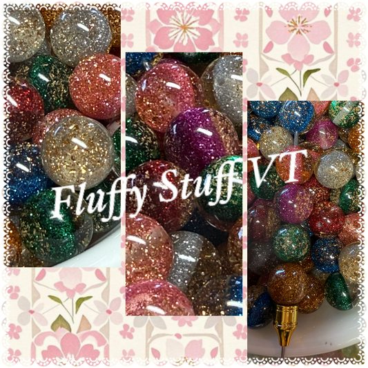 16mm gold glitter 1/2 and other 1/2 solid