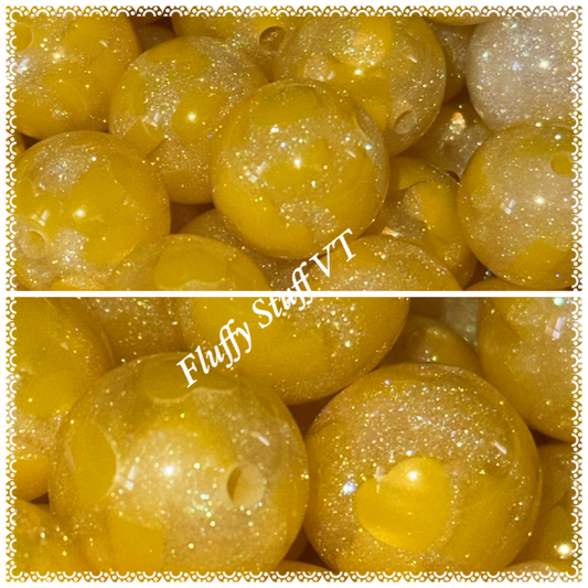 16mm galaxy bead with yellow heart cats eye