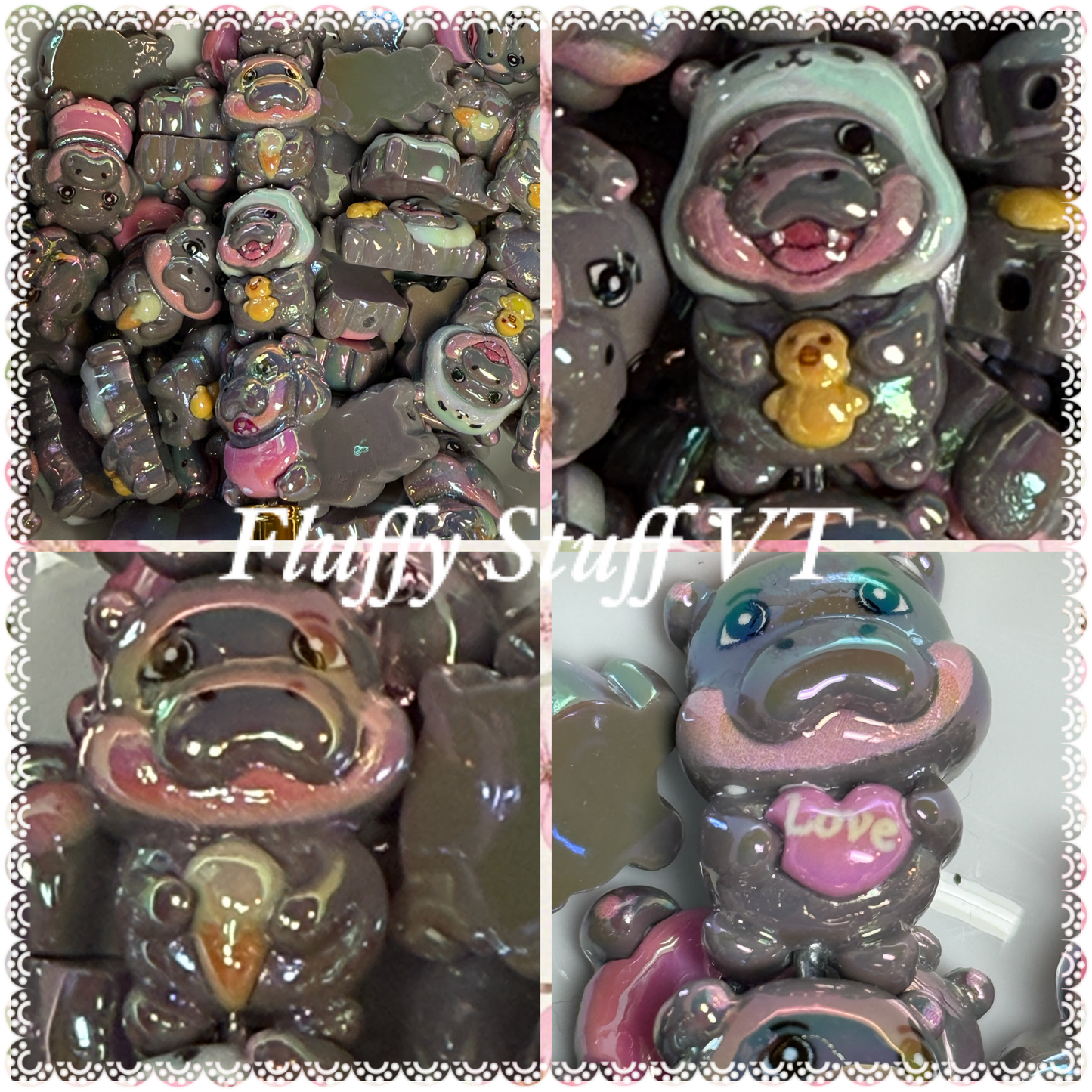 18mm hippo bead with UV coating