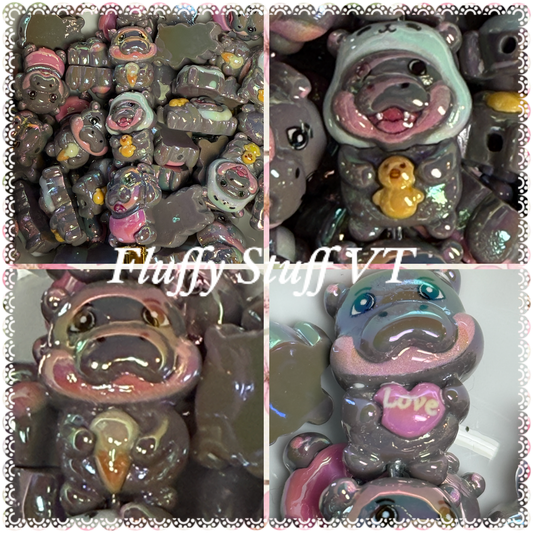 18mm hippo bead with UV coating