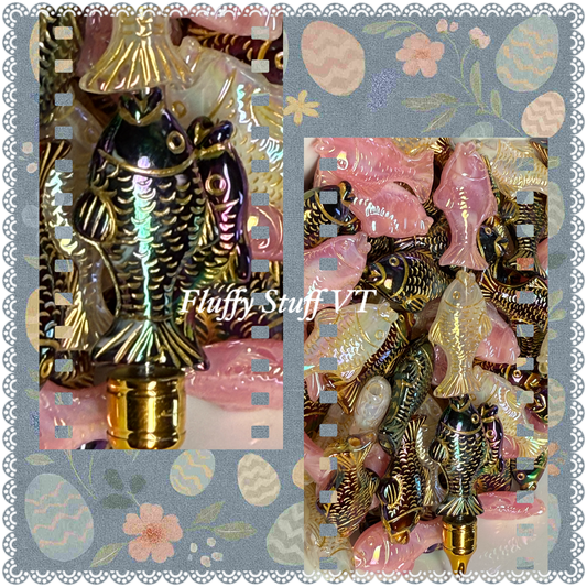 27mm vintage with gold embellishments fish