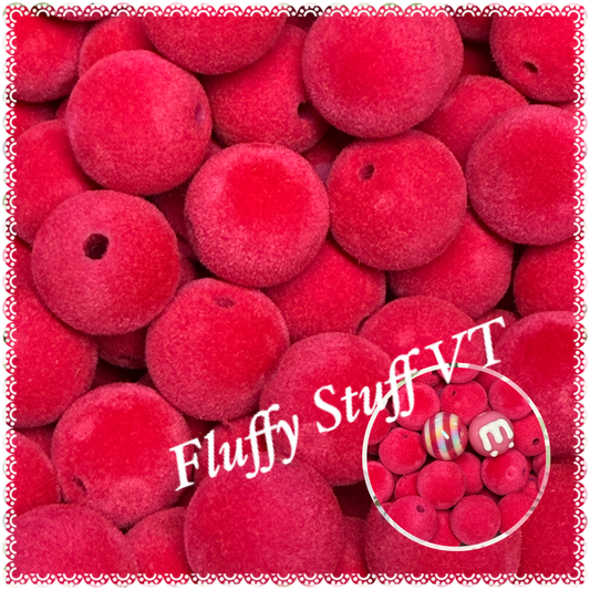 16mm crushed velvet raspberry color bead.