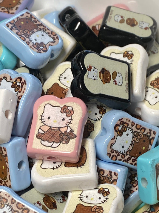 18mm double sided toaster strudel Hello Kitty bead