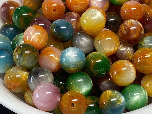 16mm resin ombré tigers eye bead