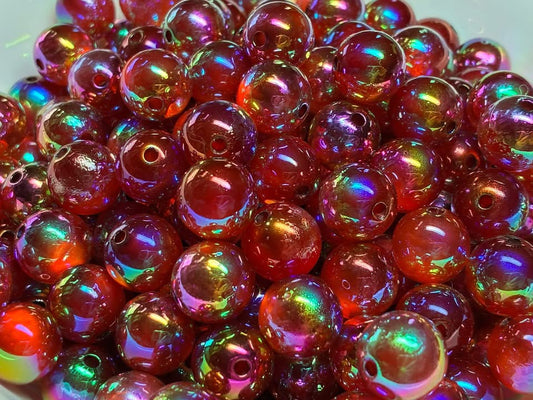 14mm red with gold uv coating