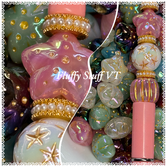 16mm vintage boho chubby star bead