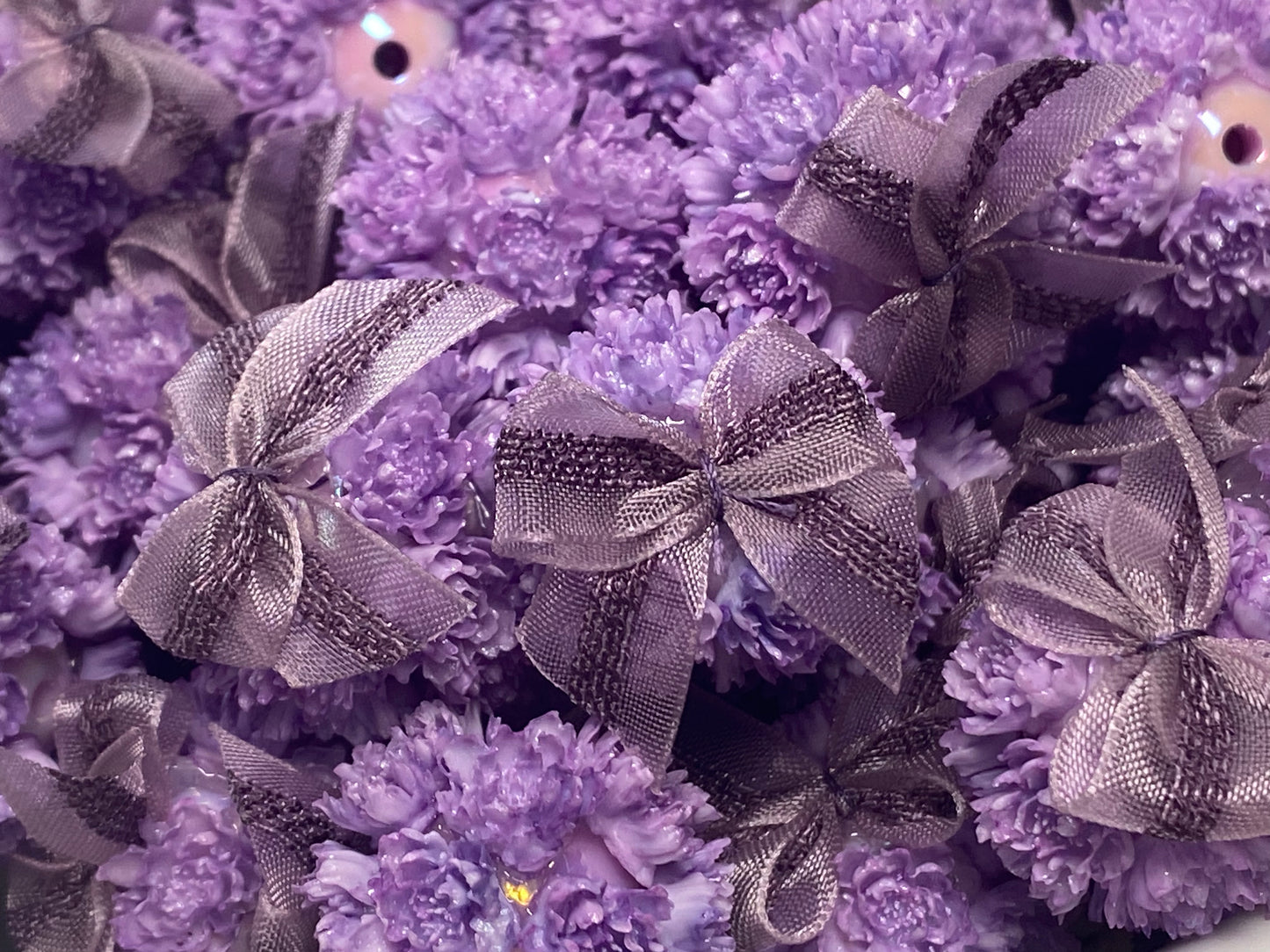 23mm uber realistic soft flower bead in purple