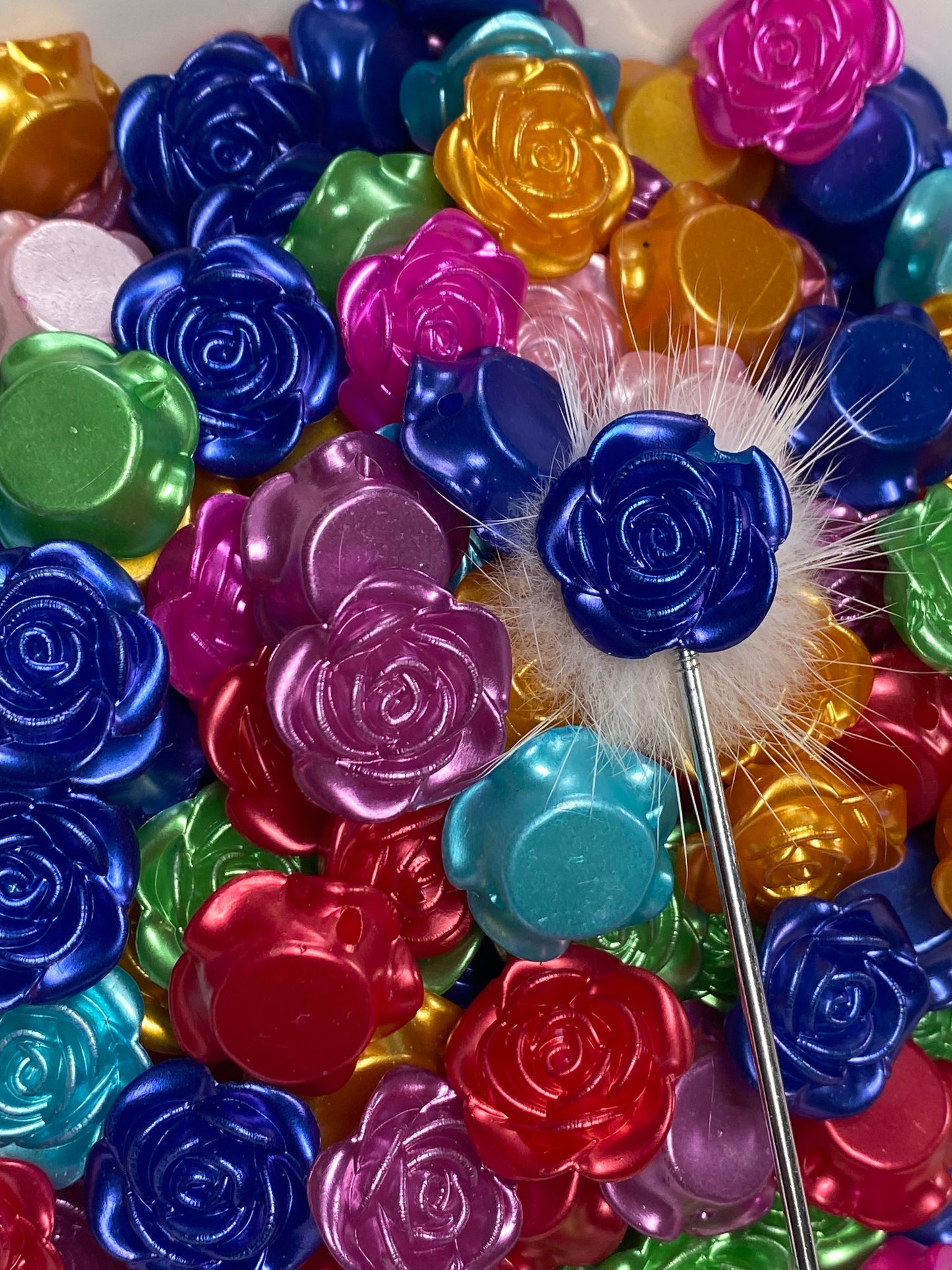 18mm flat back 2D rose