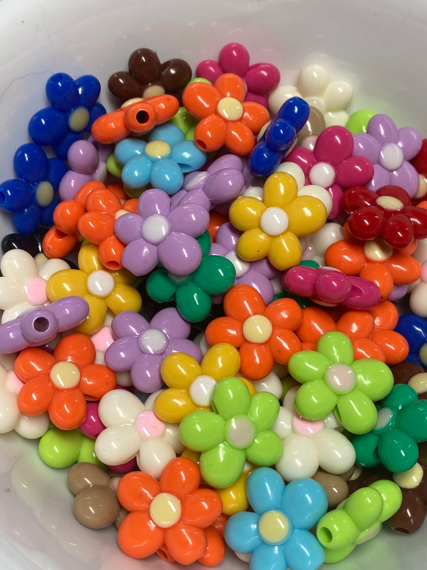 18mm color 3D daisy flower  bear